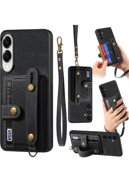 Galaxy S25 Kenar Cüzdan Darbeye Dayanıklı Kayış Bileklik Için Kılıf (Yurt Dışından)