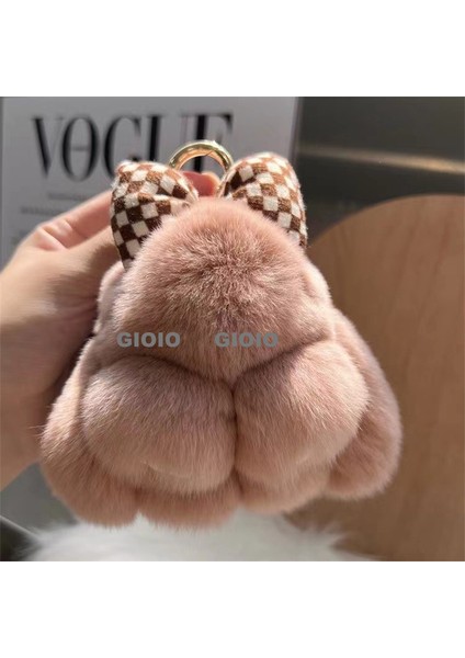 Gıoıo Yeni Tavşan Tavşan Kolye Gerçek Saç Sevimli Tavşan Araba Anahtarlık Oyuncaklar Sevimli Yüz El Yapımı Aksesuarlar Moda (Yurt Dışından)