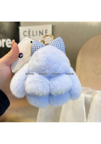 Gıoıo Yeni Tavşan Tavşan Kolye Gerçek Saç Sevimli Tavşan Araba Anahtarlık Oyuncaklar Sevimli Yüz El Yapımı Aksesuarlar Moda (Yurt Dışından)