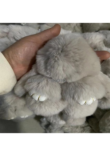 Gıoıo Yeni Tavşan Tavşan Kolye Gerçek Saç Sevimli Tavşan Araba Anahtarlık Oyuncaklar Sevimli Yüz El Yapımı Aksesuarlar Moda (Yurt Dışından)