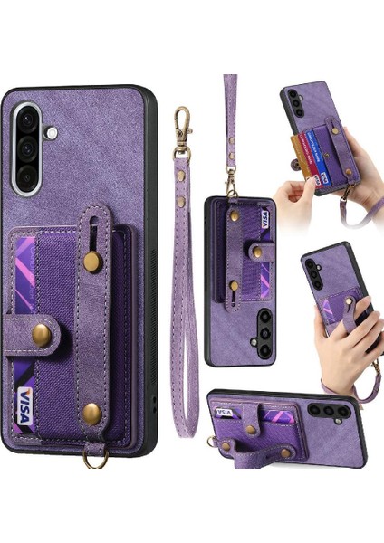 Galaxy A36 Cüzdan Darbeye Dayanıklı Bileklik Askısı Için Kılıf (Yurt Dışından)