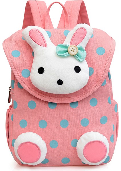 Çocuk Okul Çantası Karikatür Sevimli Tavşan Anaokulu Öğrencileri Moda Kanvas Baskı Omuz Çantası (Yurt Dışından)