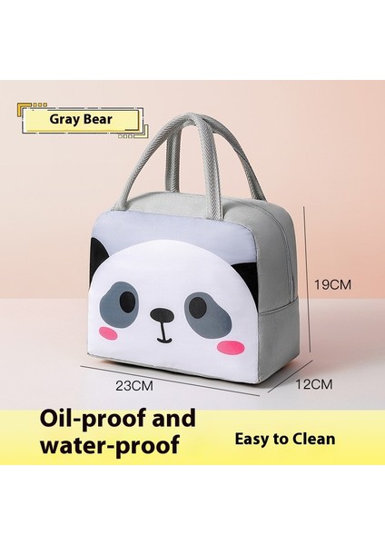 Dokunmamış Yalıtımlı Çanta Öğle Yemeği Kutusu El Çantası Öğle Yemeği Çantası Öğle Yemeği Kutusu Çantası Öğrenci El Öğle Yemeği Depolama Karikatür Bento Çantası (Yurt Dışından)