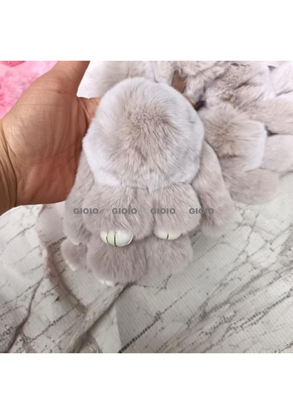 Gıoıo Yeni Sevimli Gerçek Saç Tilki Küçük Cinderblock Saç Araba Anahtarlık Kolye Ins Pixie Peluş Top Çanta Aksesuarları (Yurt Dışından)