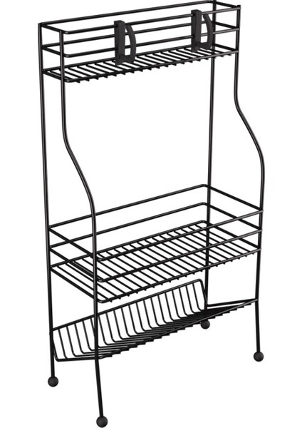 Basit Ev Demir Depolama Rafı Mutfak Banyo Masaüstü Çok Kullanımlı Katmanlı Depolama Rafı (Yurt Dışından)