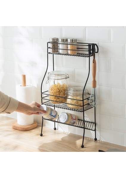 Basit Ev Demir Depolama Rafı Mutfak Banyo Masaüstü Çok Kullanımlı Katmanlı Depolama Rafı (Yurt Dışından) fiyatları