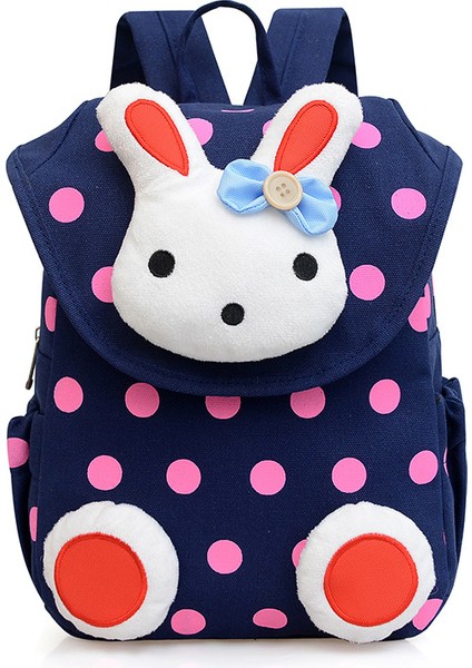 Çocuk Okul Çantası Karikatür Sevimli Tavşan Anaokulu Öğrencileri Moda Kanvas Baskı Omuz Çantası (Yurt Dışından)