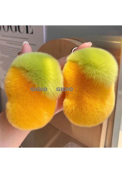 Gıoıo Yeni Sevimli Gerçek Saç Tilki Küçük Cinderblock Saç Araba Anahtarlık Kolye Ins Pixie Peluş Top Çanta Aksesuarları (Yurt Dışından)