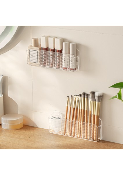 Duvara Monte Ruj Düzenleyici Şeffaf Makyaj Fırçası Kozmetik Depolama Düzenleyici (Yurt Dışından) modelleri