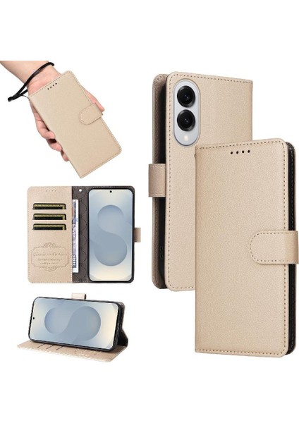 Galaxy S25 Kenar Manyetik Araç Montaj Crad Yuvası Cüzdan Için Flip Case (Yurt Dışından)