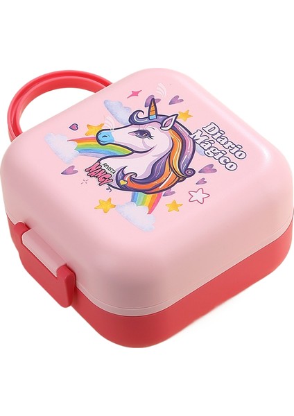 Karikatür Sevimli Çift Katmanlı Öğle Yemeği Kutusu Öğrenciler Kantin Bölmesi Öğle Yemeği Kutusu Mikrodalgada Isıtılabilir Öğle Yemeği Kutusu (Yurt Dışından)