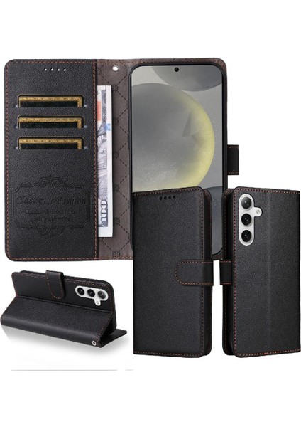 Galaxy S24 Manyetik Araç Montaj Cüzdan Kablosuz Crad Için Flip Case (Yurt Dışından) modelleri