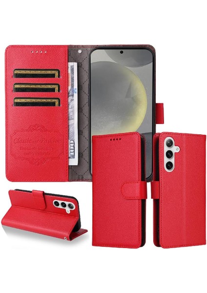 Galaxy S24 Manyetik Araç Montaj Cüzdan Kablosuz Crad Için Flip Case (Yurt Dışından)