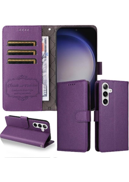 Galaxy S25 Plus Kablosuz Şarj Manyetik Araba Crad Için Flip Case (Yurt Dışından)