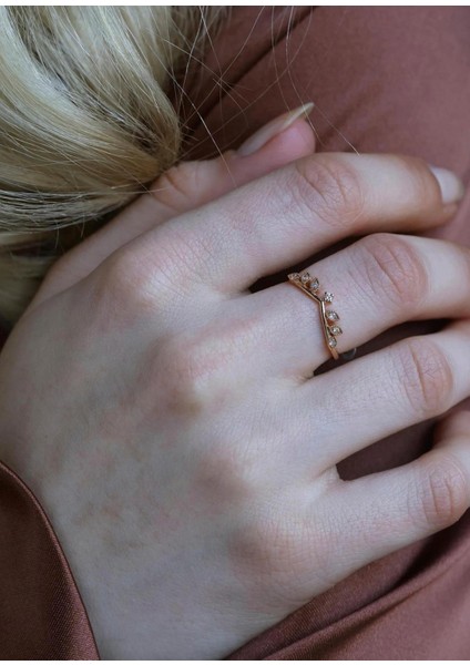 Hazine Pırlanta 14 Ayar Rose Kadın Pırlanta Yüzük fırsatları