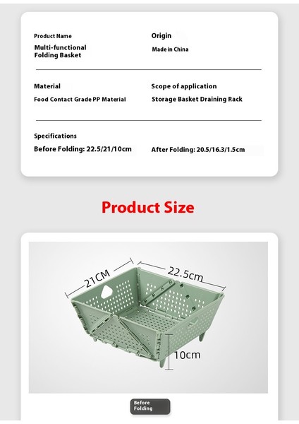 Drenaj Sepeti Meyve Sepeti Çok Işlevli Katlanabilir Mutfak Lavabosu (Yurt Dışından) fiyatları