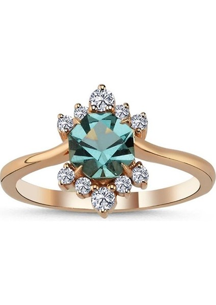 Hazine Morganite Pırlanta 14 Ayar Rose Gold Kadın Altın Yüzük
