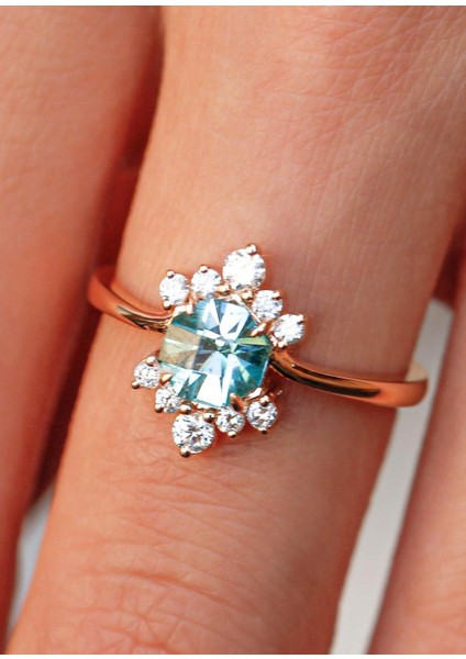 Hazine Morganite Pırlanta 14 Ayar Rose Gold Kadın Altın Yüzük fiyatları