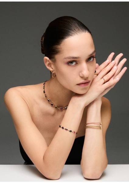 Gem Blue Topaz Bangle Slim 14 Ayar Kadın Pırlanta Bileklik fiyatları