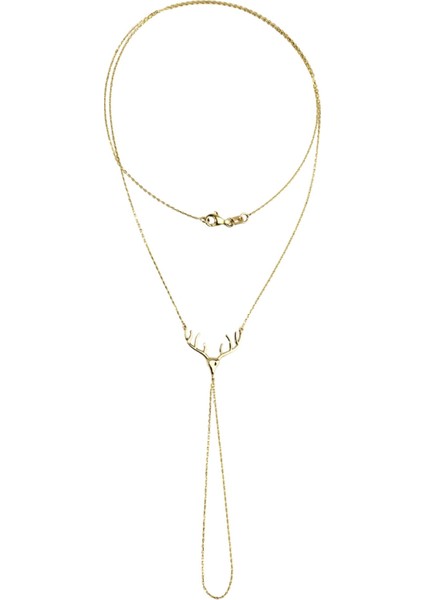 Gazelle Hand Bracelet 8 Ayar Yellow Gold Kadın Altın Şahmeran