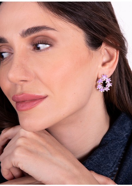 Damla Sümbül 925 Ayar Gümüş Kadın Küpe