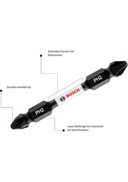 Impact Control Çift Taraf 8 Lİ Bits Uç (ph2 ve pz2) modelleri