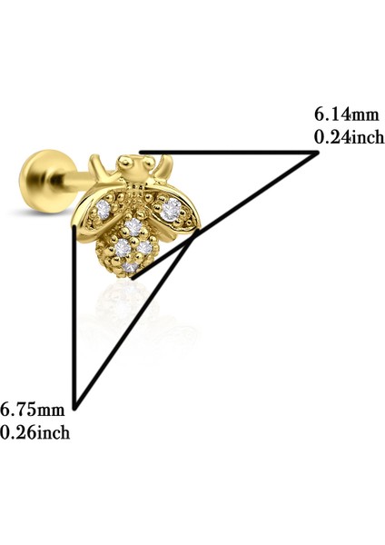 Tsuki Pırlanta Arı 14 Ayar Altın Kadın Piercing Küpe modelleri