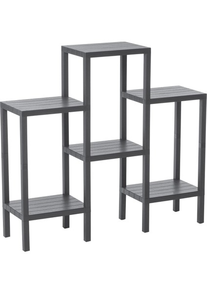 6 Raflı - Gri Modüler Ünite Plastik