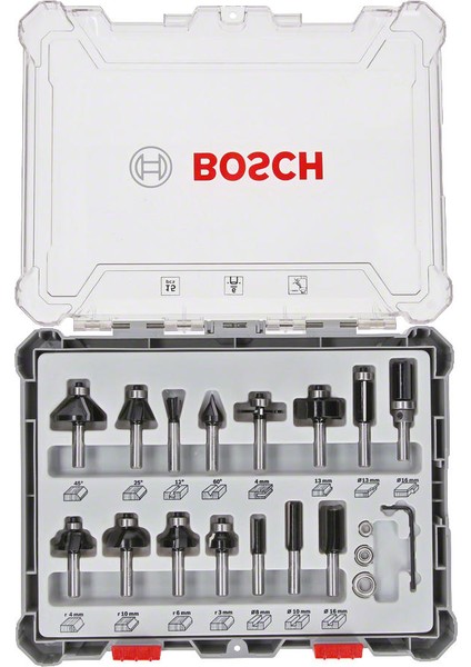 Freze Seti 15 Parça Karışık 6 mm (Pro) 2607017471 fiyatları