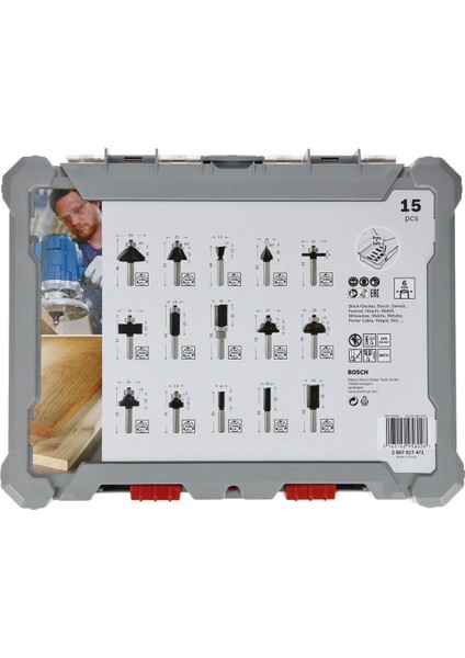Freze Seti 15 Parça Karışık 6 mm (Pro) 2607017471 modelleri
