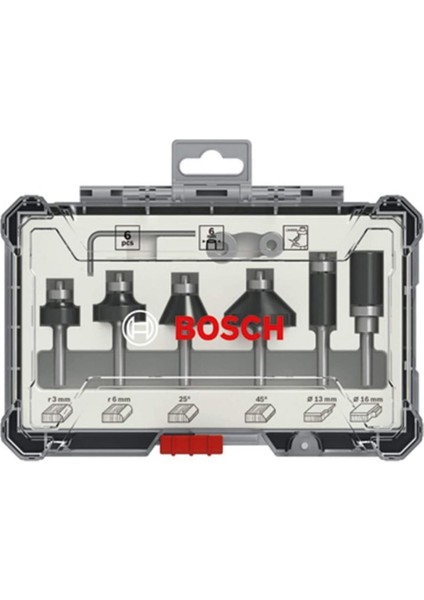 Freze Seti 6 Parça Karışık 6 mm (Pro) 2607017468