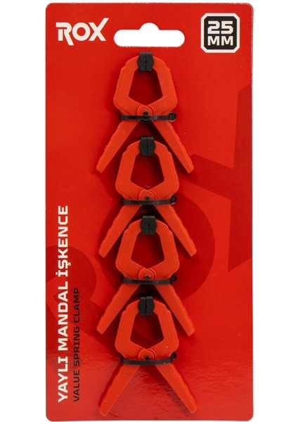 0146 Yaylı Mandal Tip Kıskaç Işkence 25 mm (4 Lü)