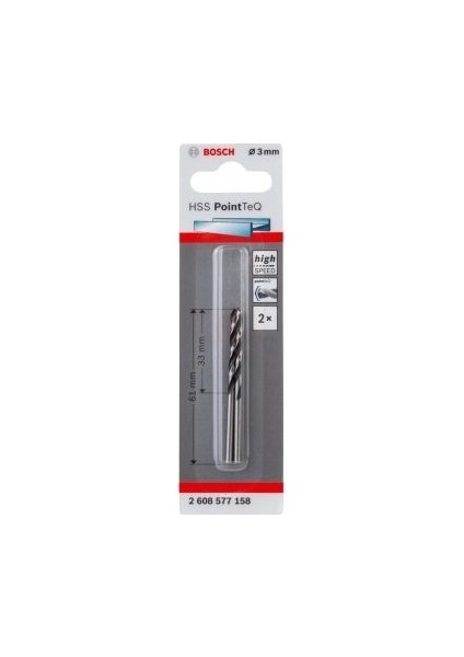 Hss-Pointtec 3,0 Mm 2'Li Paket Matkap Ucu - 2608577158