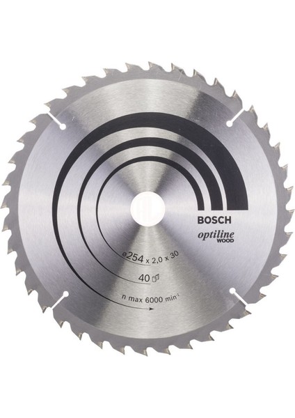 - Optiline Serisi Ahşap İçin Daire Testere Bıçağı - 254 X 30 X 2,0 Mm, 40 Diş