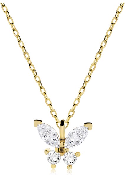 Butterfly 14 Ayar Altın Kadın Kolye