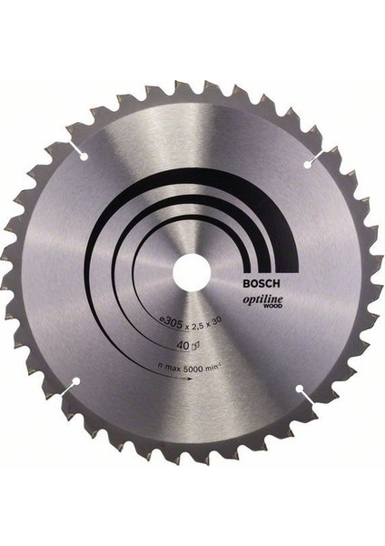 - Optiline Serisi Ahşap İçin Daire Testere Bıçağı - 305 X 30 X 2,5 Mm, 40 Diş