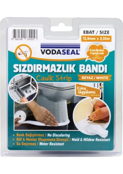 Klozet ve Evye Sızdırmazlık Bantı Bandı 12,8 mm*3,35 mt
