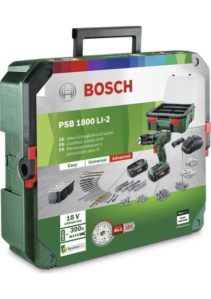 Psb 1800 + Systembox Bosch Şarjlı Matkap