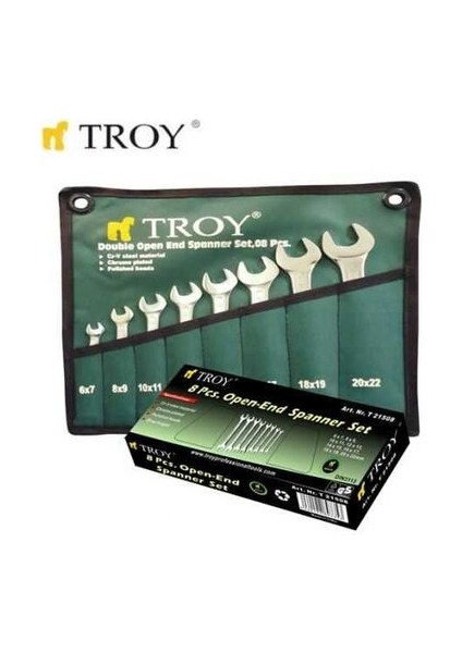 21508 Açık Ağız Anahtar Takımı - 8 Parça (6-22Mm)