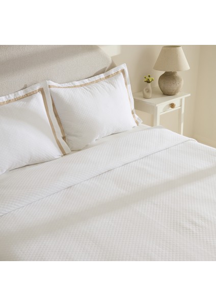 White Collection Doris %100 Pamuk Çift Kişilik Yatak Örtüsü Takımı Bej