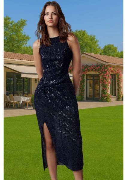 Altın Parıltılı Örme Bodycon Abiye Elbise Yazlık Özel Günler Için Uzun Ömürlü Özenle Seçilmiş