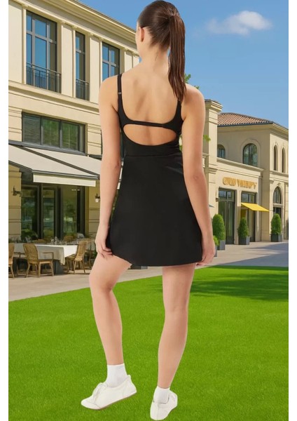 Kadın Yazlık Mini Elbise Örme Kumaş Ince Askılı Spor Yüksek Kalite Zarifane Tasarım Rahat Kullanım
