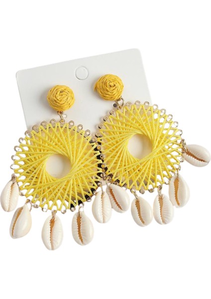 Sarı Dreamcatcher Küpe