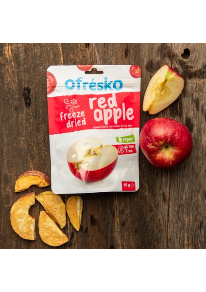 Dondurularak Kurutulmuş Kırmızı Elma 15 gr Doypack - Kuru Meyve 3lü Paket fırsatları