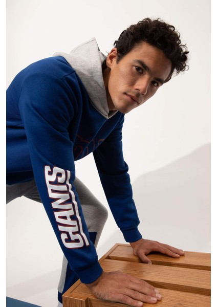 Fit NFL New York Giants Regular Fit Kapüşonlu Sporcu Sweatshirt Y3618AZ22AU