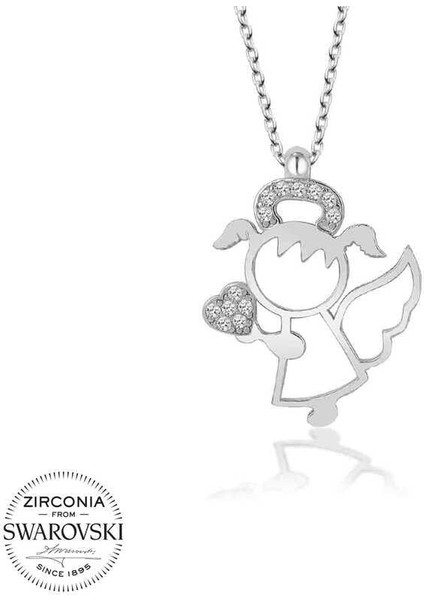 Swarovski Taşlı Gümüş Su Perisi Bayan Kolye