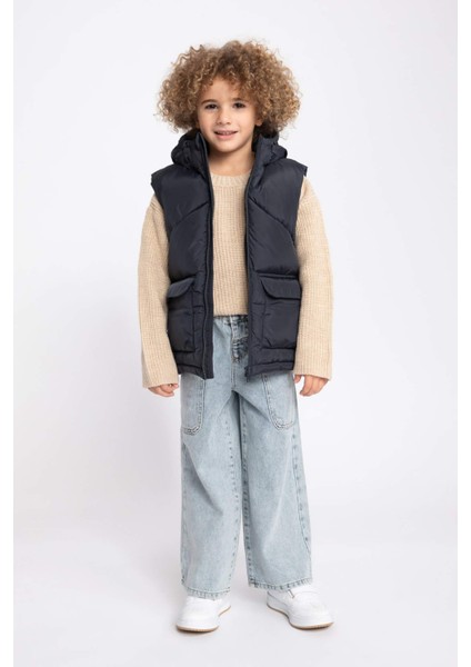 Erkek Çocuk Kapüşonlu Polar Astarlı Şişme Yelek A2524A823WN indirimleri