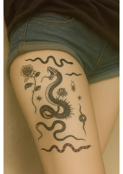 Yılan Temalı Geçici Dövme