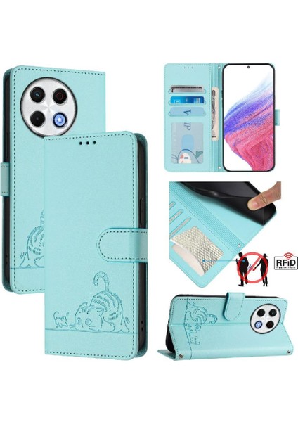 Tecno Spark 30 Pro 4g Kart Yuvası Tutucu Kickstand Cüzdan Flip Kedi Için Kılıf (Yurt Dışından)