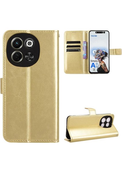 Tecno Pova 6 Neo 5g Kart Tutucu Kapak Kapak Cüzdan Manyetik Için Kılıf (Yurt Dışından)